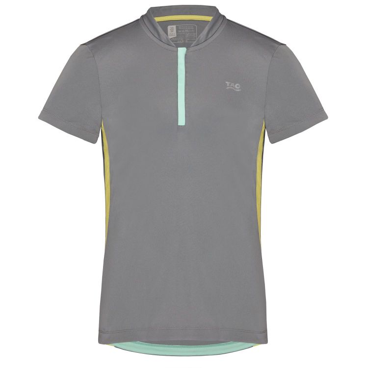 TAO Sportswear - HALLA - Atmungsaktives Laufshirt mit Reißverschluss aus recyceltem Polyester - steel